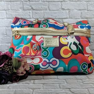 Coach Signature Poppy Multi Colored Tote
